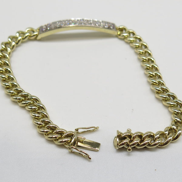 585/-er Gold - ID Armband - Brillanten ca.1.20ct. TWSI1 - L: 22cm
