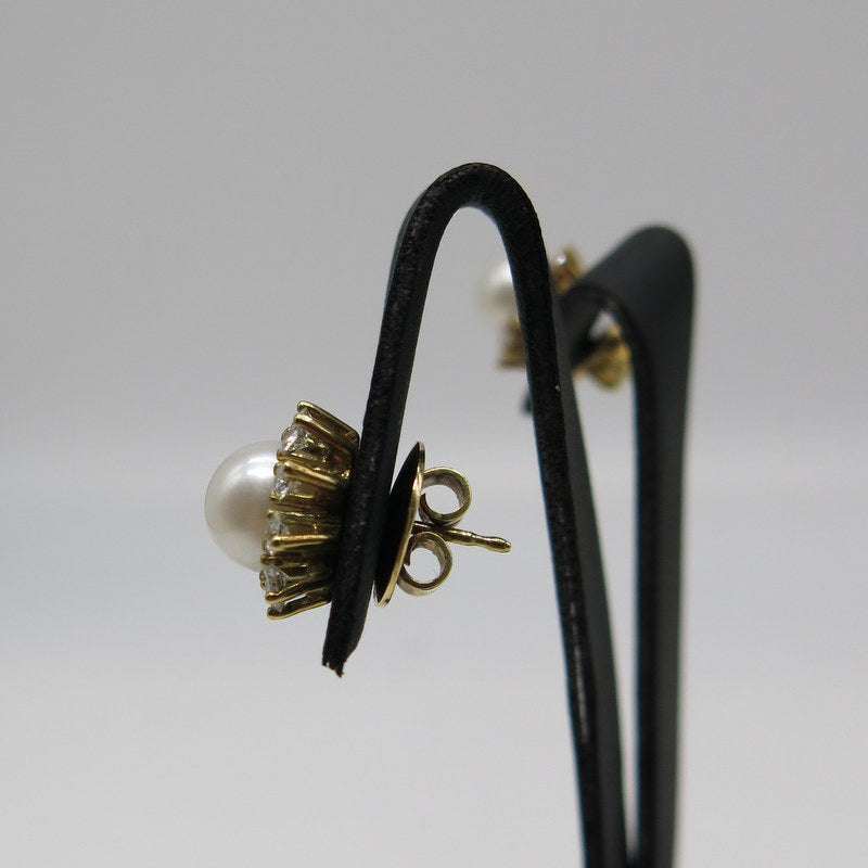 585/-er Gold - Ohrringe Süßwasserperle mit Brillanten ca.1.00ct. TW SI1 - Ø 12.5mm