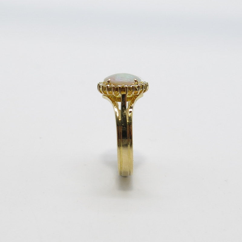 750/-er Gold Opal Ring mit Brillanten ca.0.23ct. TW SI1 - Gr.52