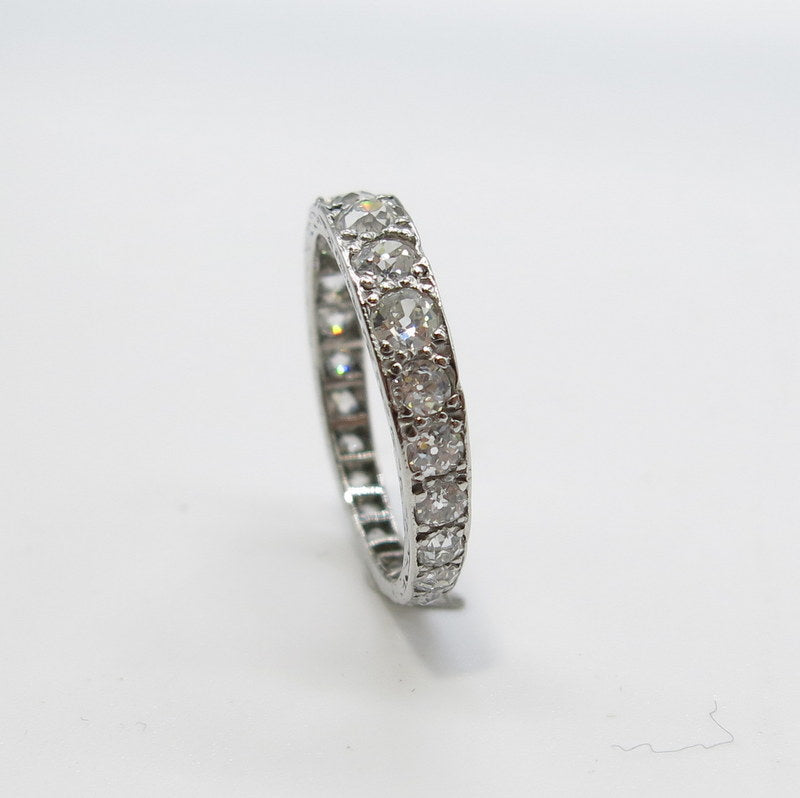 585/- Weißgold - Memoire Ring mit Diamanten Rosenschliff ca. 1.00ct. - Gr.55