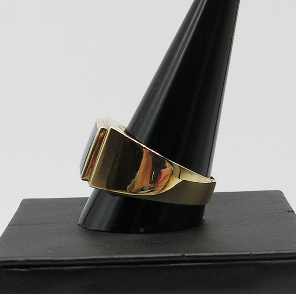 585/-er Gold - Onyx Ring Herrenring Siegelring - Gr.67 - ca.9.10gr.