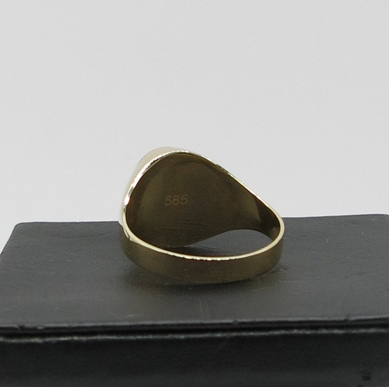585/-er Gold - Rubin Ring Herrenring Siegelring - Gr.68 - ca.6.00gr.