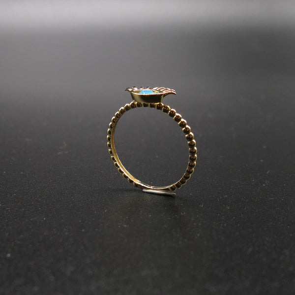 585/-er Gold Ring - Evil Eye Blau - Gr.55