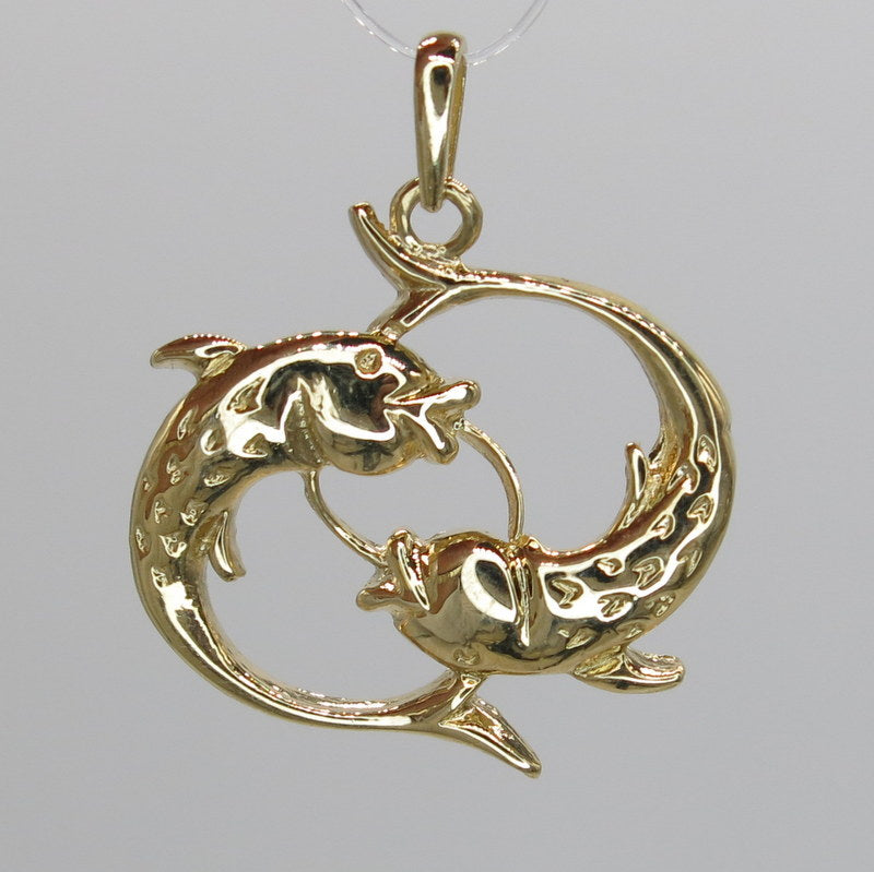585/-er Gold - Fisch – Art Anhänger Gold Juwelier Sternzeichen ca.3.80gr. 
