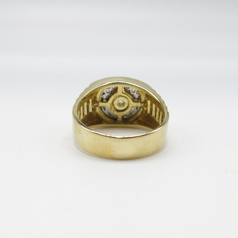 585/-er Gold - Ring mit Zirkonia Herrenring Siegelring - Gr.63 - ca.11.80gr.