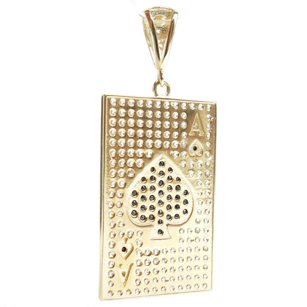 585/-er Gelbgold - Ass Karte Anhänger mit Zirkonia - ca.4.77gr.