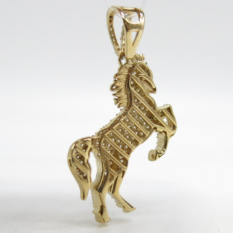 585/-er Gold - Pferd Anhänger mit Zirkonia- ca.5.20gr. – Gold Art Juwelier