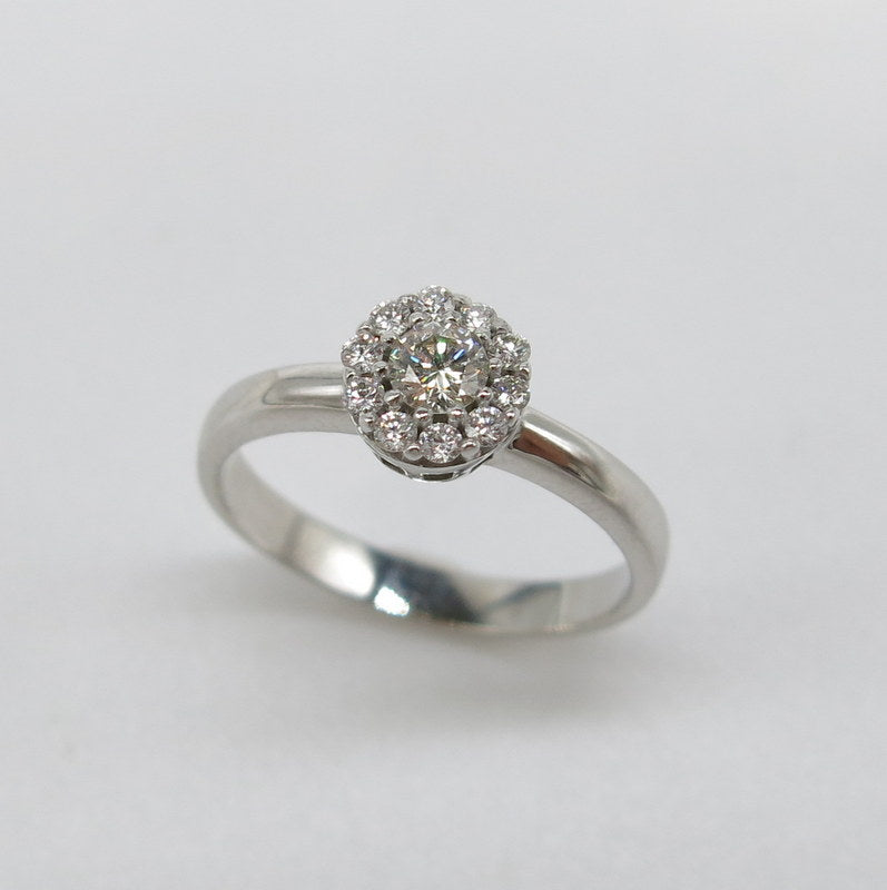 585/-er Weißgold Christ Ring - Diamant / Brillant ca.0.25ct. TW SI1 - Gr.54
