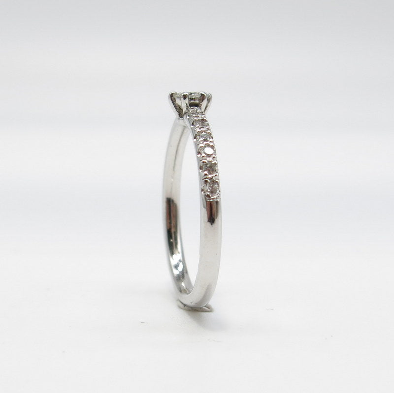 585/-er Weißgold Ring - Solitär Diamant / Brillant ca.0.38ct. TW SI1 - Gr.54
