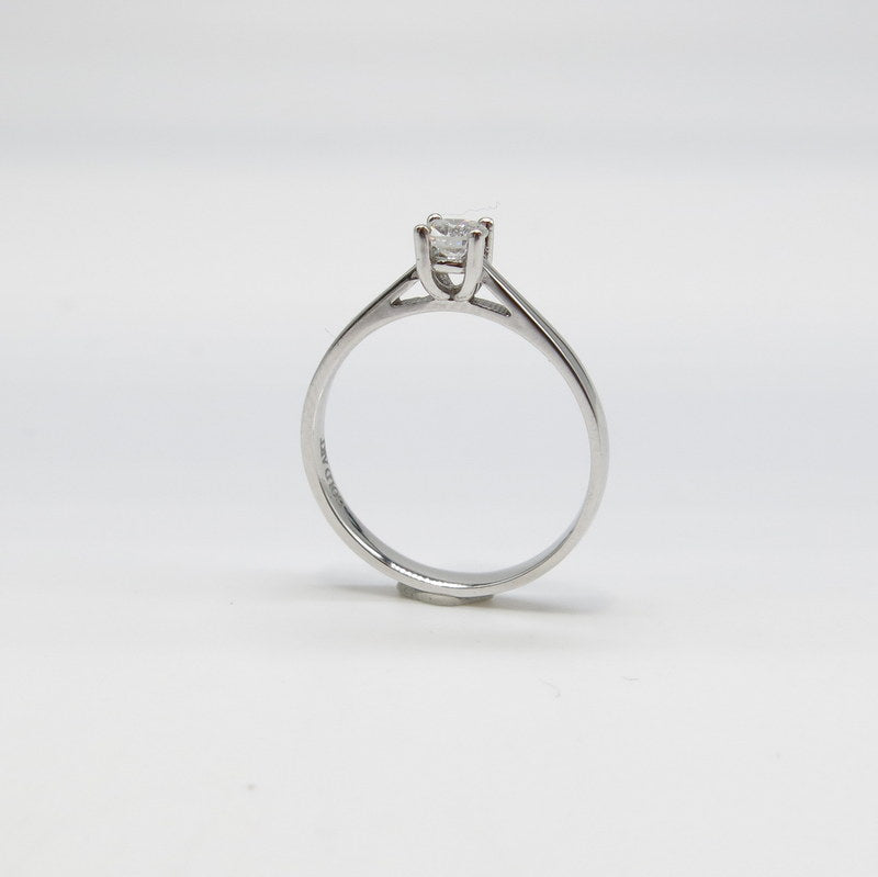 750/-er Weißgold Ring - Solitär Diamant / Brillant ca.0.25ct. TW SI1 - Gr.54