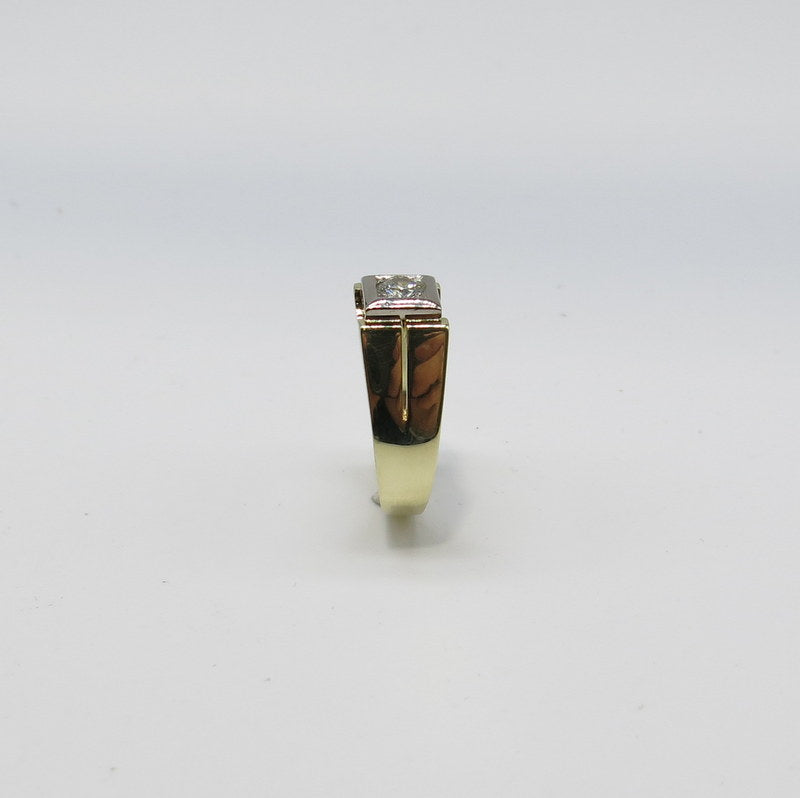 585/-er Gold - Siegelring Herrenring mit Brillant / Diamant ca.0.60ct. TW SI2 - Gr.60