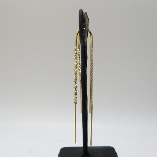 585/-er Gold - Dorika Durchzieher Ohrringe Ohrhänger - L: 65mm