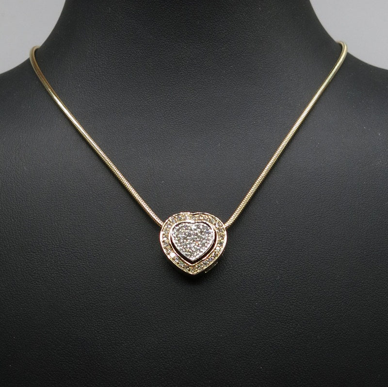 585/-er Collier - Herz Brillanten ca.0.75ct.TW SI1 - L: 45cm