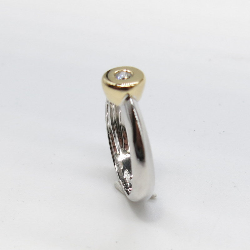 750/-er Gold Ring Bicolor - Brillant ca.0.10ct. TW SI1 - Gr.55