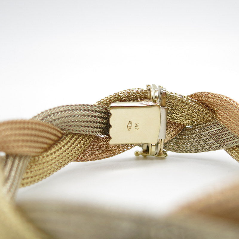 585/-er Gold - Tricolor Armband geflochten - L: 18cm