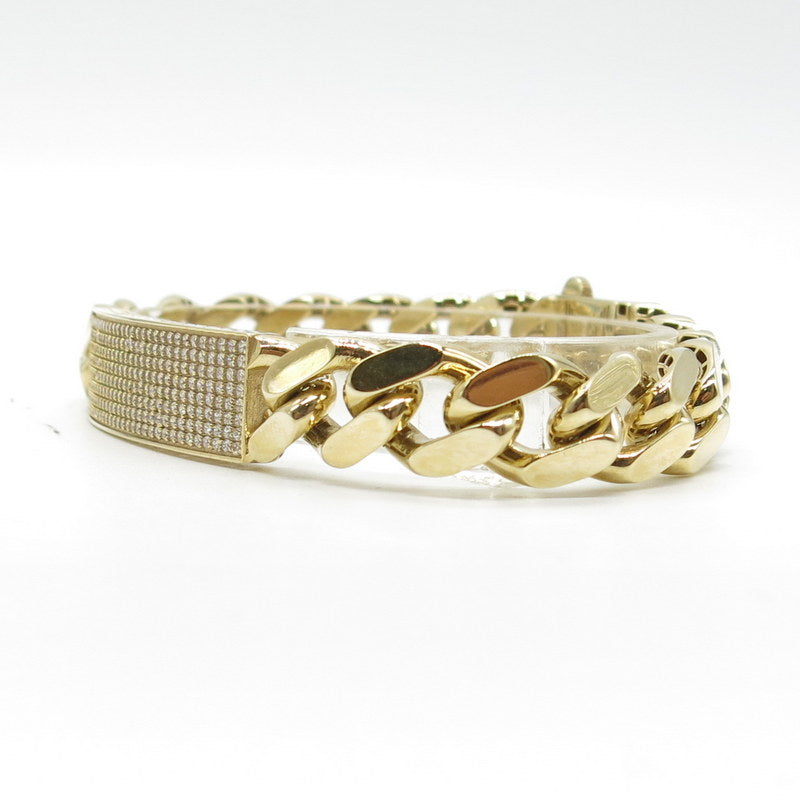 585/-er Gold - ID Armband mit Zirkonia - ca.23.70gr. - L: 20cm