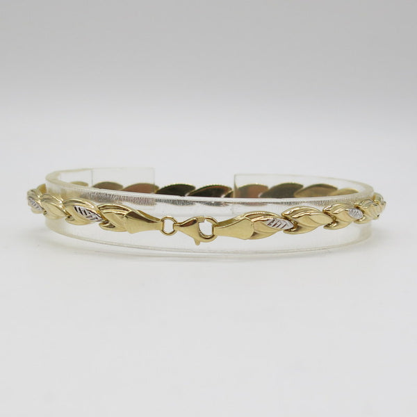 585/-er Gold Bicolor - Armband mit Zirkonia - ca.5.50gr. - L: 19cm