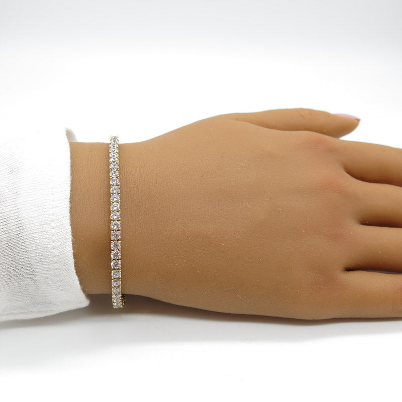 585/-er Gold - Armband Ice-Out mit Zirkonia Su Yolu - ca.9.75gr. - L: 18.5cm