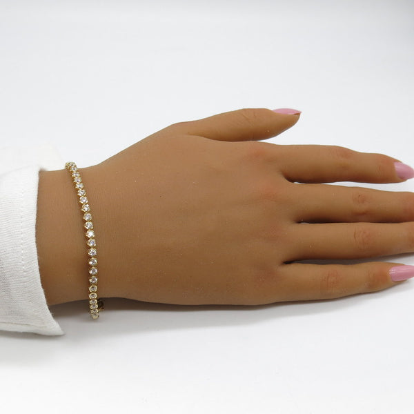 585/-er Gold - Tennis Armband mit Zirkonia Su Yolu - ca.7.75gr. - L: 19cm