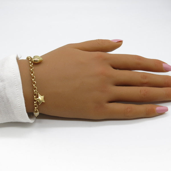 585/-er Gold - Bettelarmband - L: 20cm - ca.8.60gr.