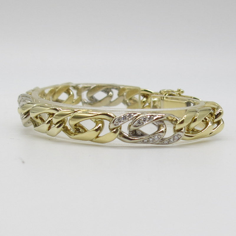 585/-er Gold Bicolor Armband mit Brillanten ca.0.36ct. - Ø8.5mm - L: 18.5cm