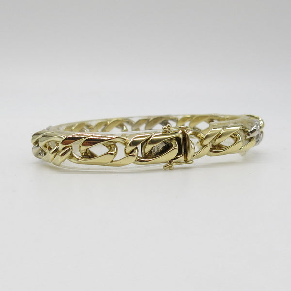 585/-er Gold Bicolor Armband mit Brillanten ca.0.36ct. - Ø8.5mm - L: 18.5cm