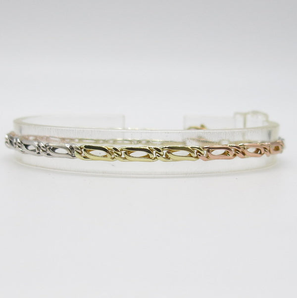 585/-er Gold - Tricolor Armband - L: 19cm - ca.7.75gr.