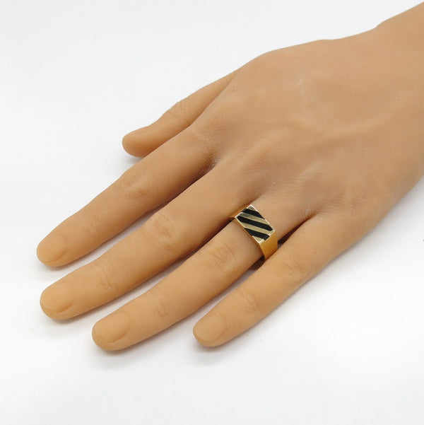 585/-er Gold - Onyx Ring Herrenring Siegelring - ca.5.15gr. - Gr.64