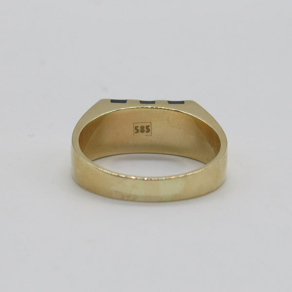 585/-er Gold - Onyx Ring Herrenring Siegelring - ca.6.00gr. - Gr.65