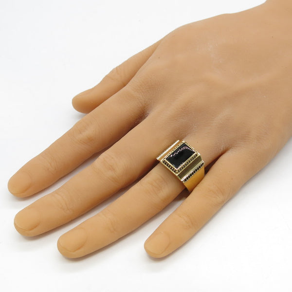 585/-er Gold - Onyx Ring Herrenring Siegelring - Gr.63 - ca.11.40gr.