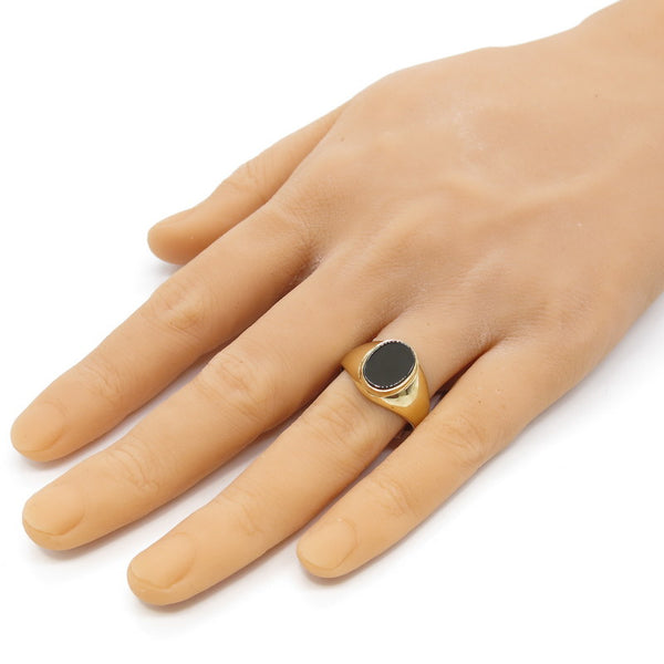 585/-er Gold - Onyx Ring Herrenring Siegelring - Gr.64