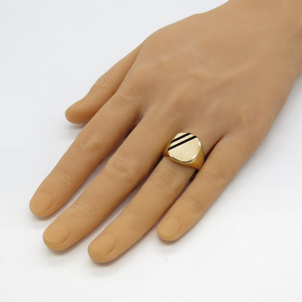 585/-er Gold - Onyx Ring Herrenring Siegelring - Gr.62