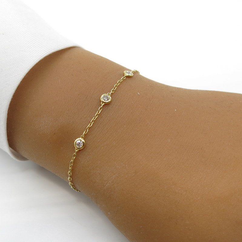 750/-er Gold Armband mit Brillanten ca.0.23ct. TW VS1 - L: 18cm