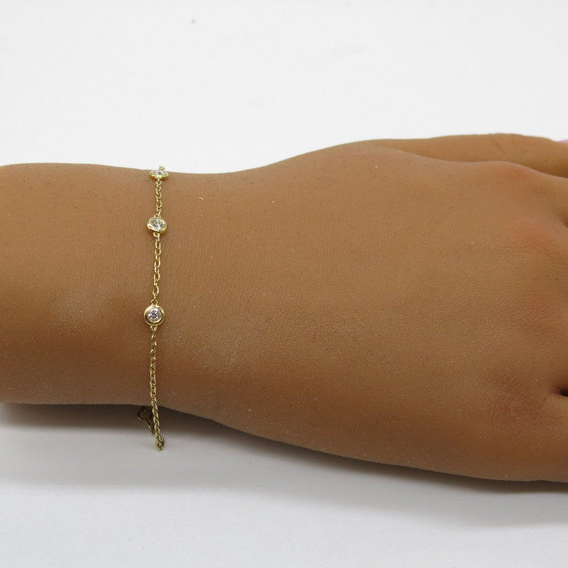 750/-er Gold Armband mit Brillanten ca.0.23ct. TW VS1 - L: 18cm