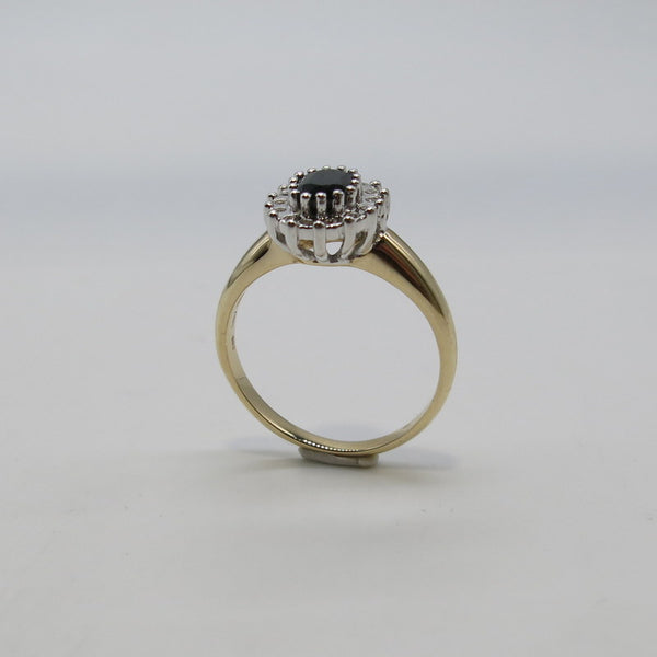 585/-er Gold Saphir Ring mit Diamanten ca.0.14ct. - Gr.57