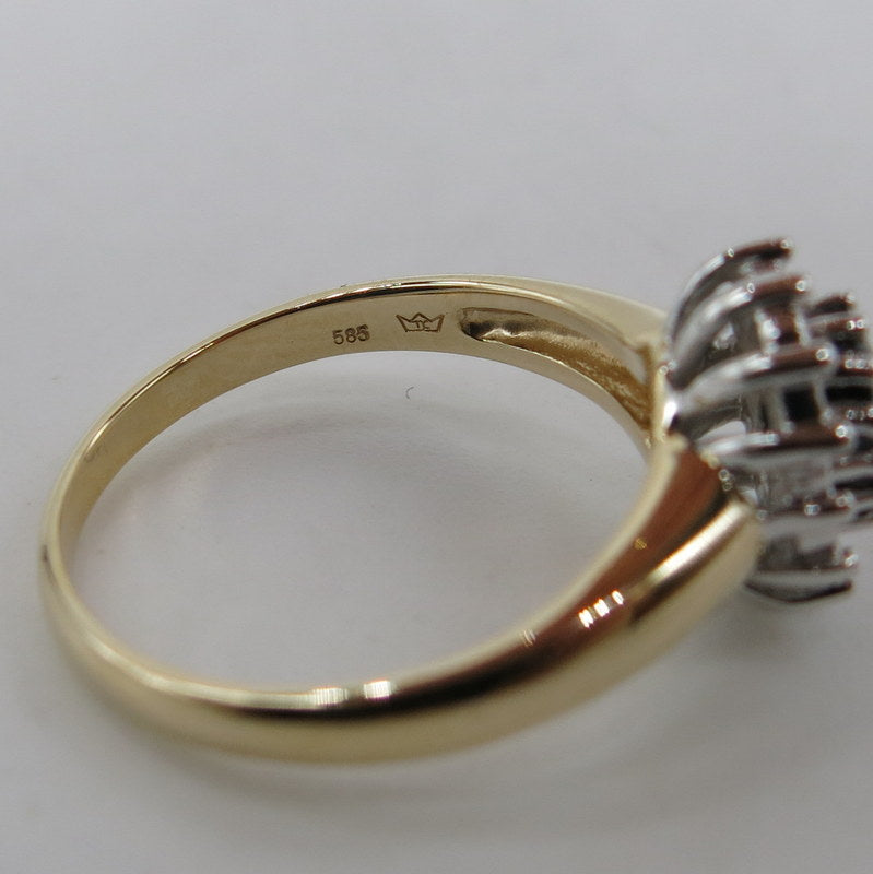 585/-er Gold Saphir Ring mit Diamanten ca.0.14ct. - Gr.57