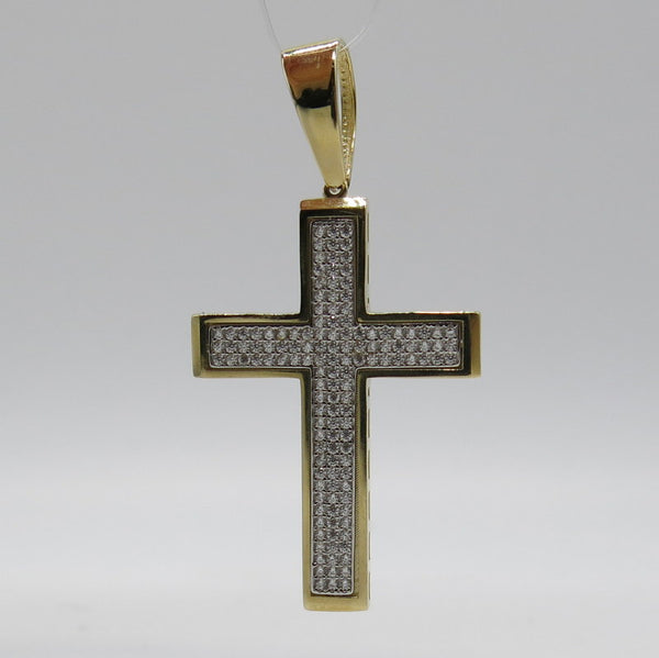 585/-er Gold - Kreuz Anhänger mit Zirkon - ca.6.2gr.