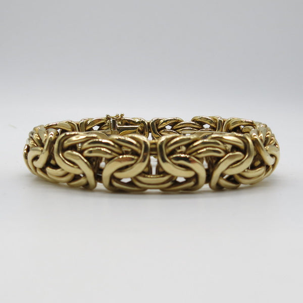 585/-er Gold Flach Königskette Armband - ca.22cm