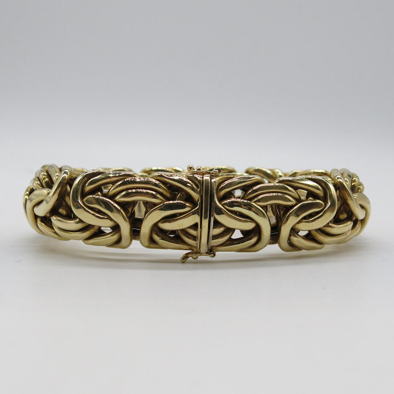 585/-er Gold Flach Königskette Armband - ca.22cm