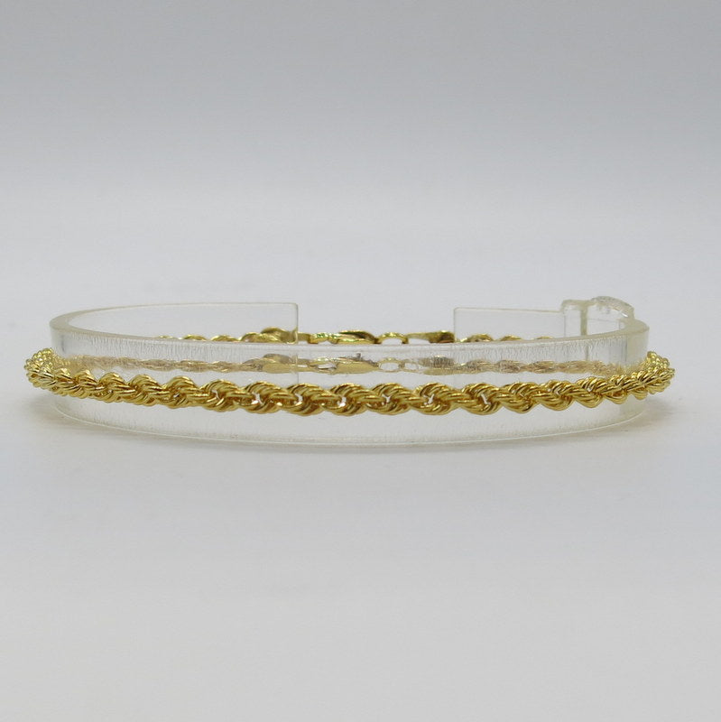 585/-er Gold Kordelkette Armband - L: 19cm