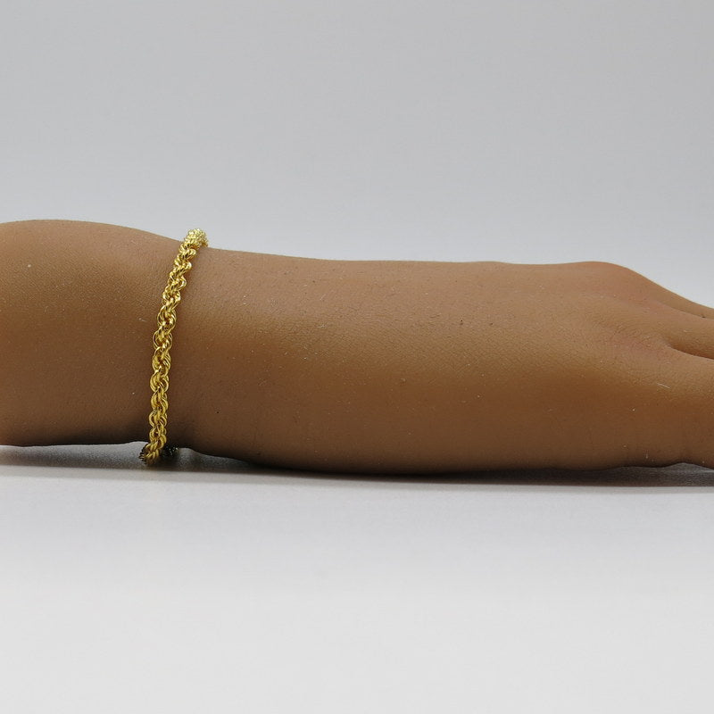 585/-er Gold Kordelkette Armband - L: 19cm