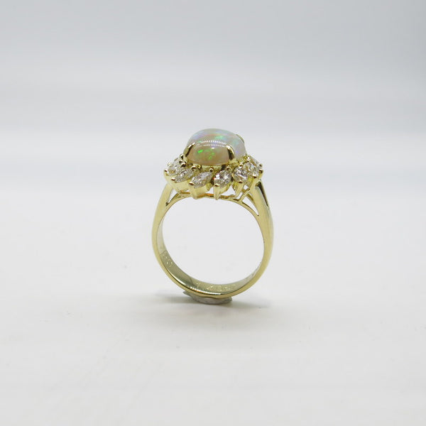 750/-er Gold Opal Ring mit Diamanten ca.1.40ct. TW SI1 - Gr.57