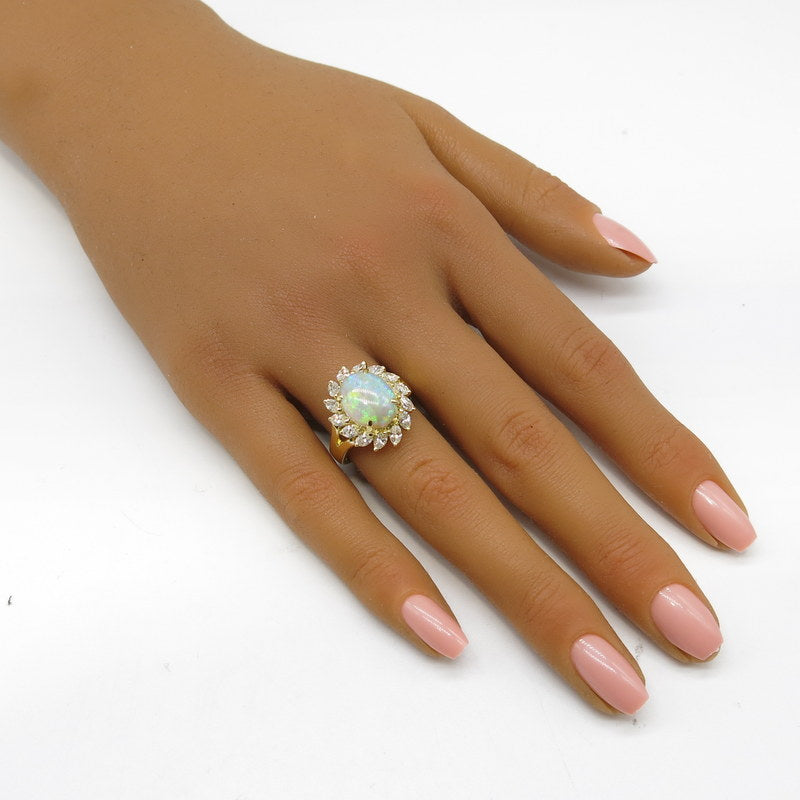 750/-er Gold Opal Ring mit Diamanten ca.1.40ct. TW SI1 - Gr.57