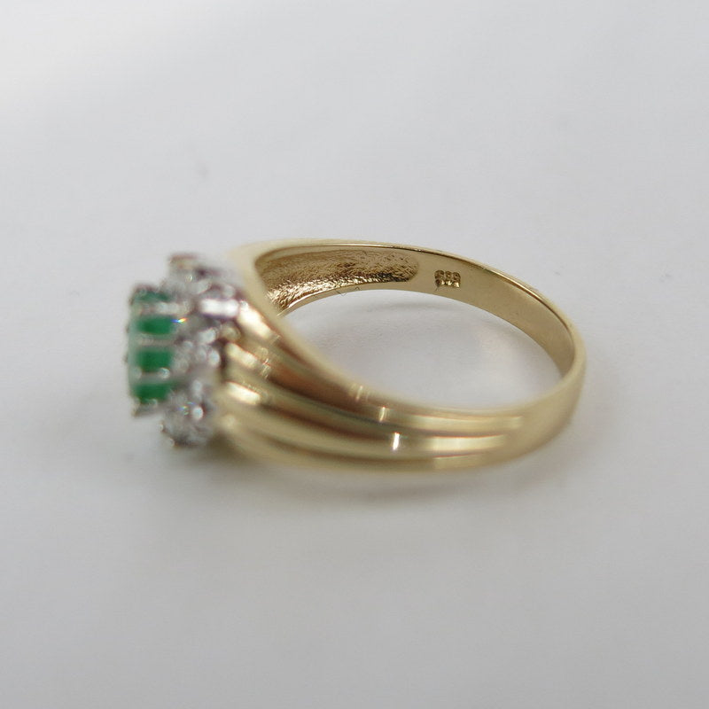 585/-er Gold - Ring mit Smaragd & Diamanten 0.20ct. TWSI1 - Gr.54