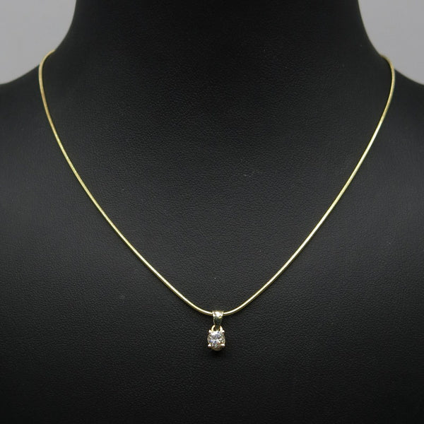 585/-er Gold Collier Kette mit Diamant ca.0.25ct. - L: 45cm