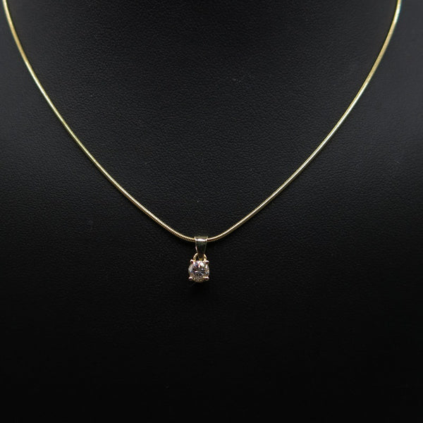 585/-er Gold Collier Kette mit Diamant ca.0.25ct. - L: 45cm