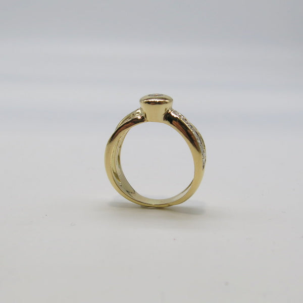 750/-er Gold - Ring mit Diamanten ca.0.70ct. W SI - Gr.58