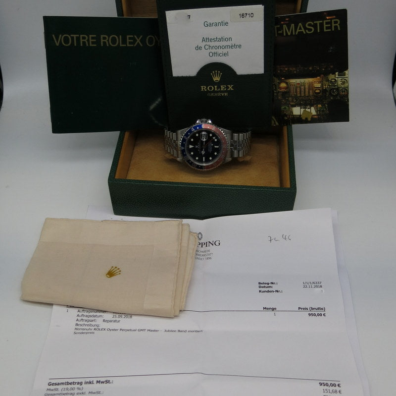 Rolex GMT Master II Pepsi - ref.16710 - Stahl - Jahr: 2004 - B+P - Fullset