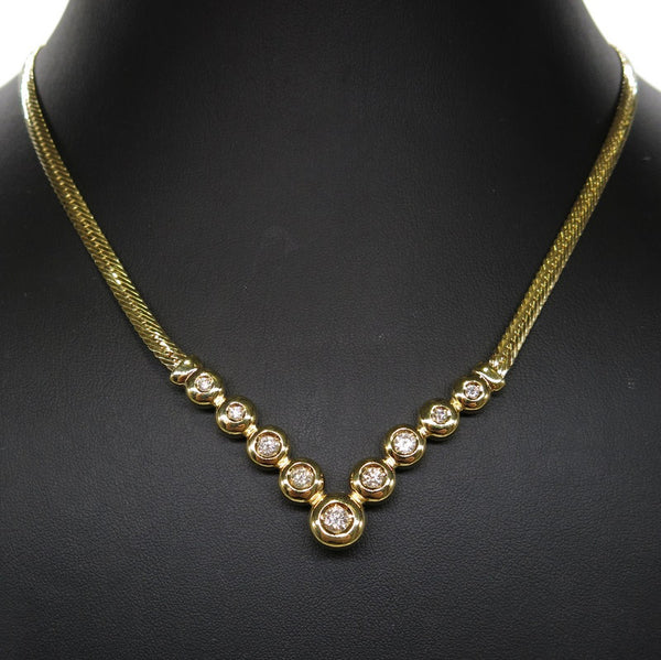 585/-er Gold Collier mit Diamanten ca.1.00ct. TW SI1- L: 50cm