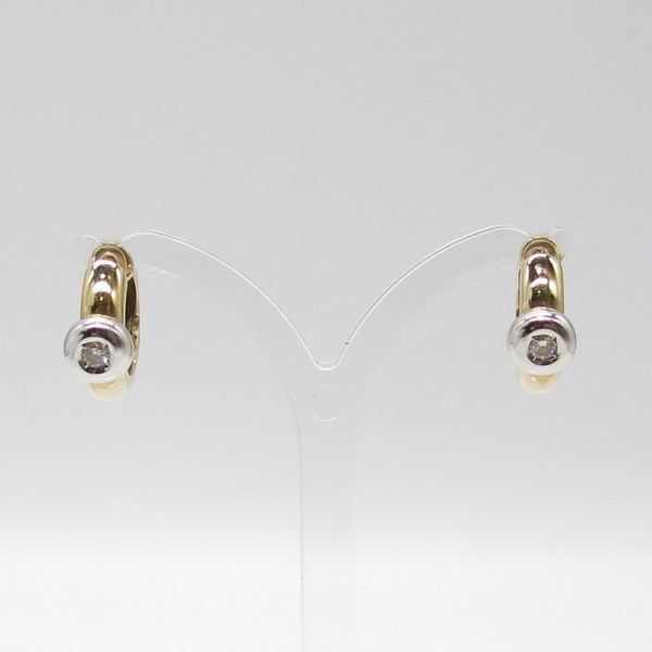 585/-er Gold Bicolor Creolen mit Diamanten ca.0.20ct. TW SI1